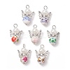 7Pcs Angel Printed Porcelain Ceramic Pendants PALLOY-JF03359-01-S-1