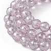 Transparent Electroplate Glass Beads Strands EGLA-F151-PL01-3