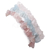 3Pcs 3 Styles Natural Aquamarine & Rose Quartz Chips Stretch Bracelets Sets BJEW-JB11076-06-5