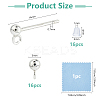 8 Pairs 925 Sterling Silver Ear Stud Findings STER-DC0001-91-2