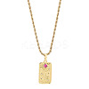 1Pc Brass with Cubic Zirconia Pendants Necklaces NJEW-LP0001-46D-G-1