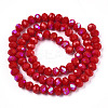 Electroplate Opaque Solid Color Glass Beads Strands EGLA-A034-P4mm-L21-3