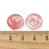 Cherry Quartz Glass Donut/Pi Disc Charms G-G142-02M-3