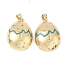 Brass Micro Pave Clear Cubic Zirconia Enamel Pendants KK-G536-24G-2
