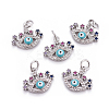 Brass Micro Pave Cubic Zirconia Charms LS-ZIRC-L070-47P-1