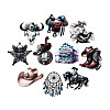 30Pcs West Cowboy Theme UV Single Face Printed Wood Pendant Decorations WOOD-N020-07-2