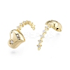 Brass Micro Pave Clear Cubic Zirconia Pendants KK-C006-17G-1