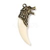 Tibetan Style Alloy Resin Wolf Tooth Pendants X-FIND-A042-04AB-1