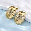 304 Stainless Steel Rhinestone Stud Earrings for Women EJEW-L296-018G-3