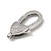 Brass Clear Cubic Zirconia Lobster Claw Clasps KK-Z078-46B-P-2