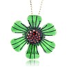 Antique Silver Plated Alloy Enamel Flower Pendants LS-ENAM-N021-04-1