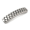 304 Stainless Steel Wheel Textured Curved Rectangle Connector Charms STAS-Z147-09P-2