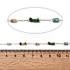 Handmade 304 Stainless Steel Natural Imperial Jasper Column Link Chains CHS-L032-04G-2