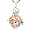Silver Color Plated Brass Hollow Round Cage Pendants LS-KK-J240-01S-1