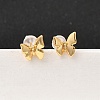 Brass Micro Pave Clear Cubic Zirconia Butterfly Stud Earrings EJEW-C158-16A-G-1