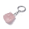 Natural Rose Quartz Keychains KEYC-P011-03P-10-2