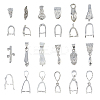 48Pcs 12 Style Brass Pendant Pinch Bails KK-FH0007-21-1
