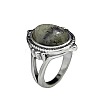 Oval Zinc Alloy Natural Labradorite Finger Rings WG970F5-04-5