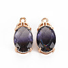 Rack Plating Brass Micro Pave Clear Cubic Zirconia Pendants KK-T060-62-RS-2