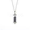 Synthetic Blue Goldstone Chip Wishing Bottle Cone Love Glass Pendant Necklaces FL0210-10-1