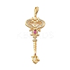 Brass Micro Pave Cubic Zirconia Big Pendants KK-B147-04G-01-1