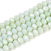 Anti-Tarnish Electroplate Rondelle Glass Beads Strands EGLA-T021-4mm-17-06-1
