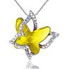 Butterfly Brass Pave Glass Birth Stone Pendant Necklaces FS-WG3BB0A-11-2