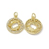 Real 18K Gold Plated Brass Micro Pave Clear Cubic Zirconia Pendants KK-E068-VB409-12-1