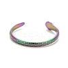 Ion Plating(IP) Rainbow Color 304 Stainless Steel Snake Wrap Open Cuff Ring for Women RJEW-C025-17M-3