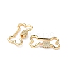 Brass Micro Pave Clear Cubic Zirconia Screw Carabiner Lock Charms KK-Z118-06G-03-2