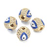 Brass Micro Pave Cubic Zirconia Beads ZIRC-A019-16G-B02-3