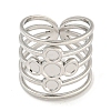Non-Tarnish 304 Stainless Steel Cross Wide Open Cuff Ring Components RJEW-A043-06P-2