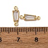 Brass Pave Clear Cubic Zirconia Connector Charms KK-Z121-06G-01-3