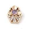 Brass Micro Pave Cubic Zirconia Beads KK-K297-28G-03-1
