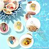10Pcs 10 Colors Shell & Alloy Glass Angel Big Pendants PALLOY-CJ00051-3