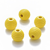 Painted Natural Wood Beehive European Beads WOOD-Q040-019A-A03-1