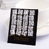 Square Cubic Zirconia Stud Earrings EJEW-H306-08G-6mm-2