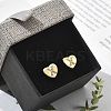 Rack Plating Brass Micro Pave Clear Cubic Zirconia Stud Earrings EJEW-K299-01G-X-1