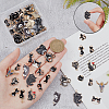 64Pcs 16 Style Light Gold Plated Alloy Pendants ENAM-PH0002-46-3