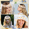 2Pcs Cloth Small Sunflowe Wreath Headband OHAR-CP0001-20B-5