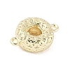 Brass Textured Connector Charms KK-M326-12G-2