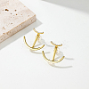 Punk Chic Brass Pave Clear Cubic Zirconia Stud Earrings LK0340-4