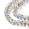 Transparent Electroplate Glass Beads Strands GLAA-Q099-H01-07-3