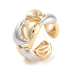 Brass Teardrop Open Cuff Ring for Women RJEW-C102-06GP-1
