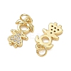 Brass Micro Pave Clear Cubic Zirconia Pendants CU-CBA9AFC-01G-34-2
