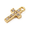 Brass Micro Pave Clear Cubic Zirconia Charms KK-V016-22A-G-2