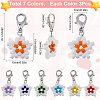 21Pcs 7 Colors Star Glass Seed Beaded Locking Stitch Markers HJEW-SC0001-53-2
