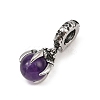 Dragon Claw 316 Surgical Stainless Steel & Round Natural Amethyst Pendant Decoration STAS-Z165-07AS-03-2