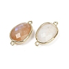 Natural Moonstone Faceted Connector Charms G-K347-11G-03-2