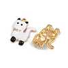 304 Stainless Steel Enamel White Pet Charms STAS-P410-35A-G-2